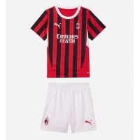 Camisa de Futebol AC Milan Equipamento Principal Infantil 2024-25 Manga Curta (+ Calças curtas)